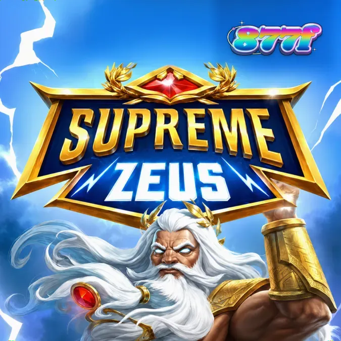 Interface do slot Supreme Zeus com elementos temáticos da mitologia grega e estética moderna.